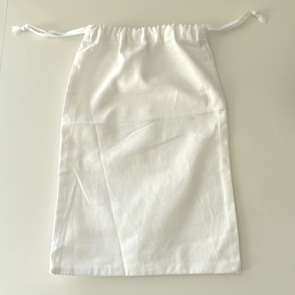 White Cotton Dior Gold Logo Shoe Purse Dust Bag Storage Bag Info Card - Picture 4 of 6